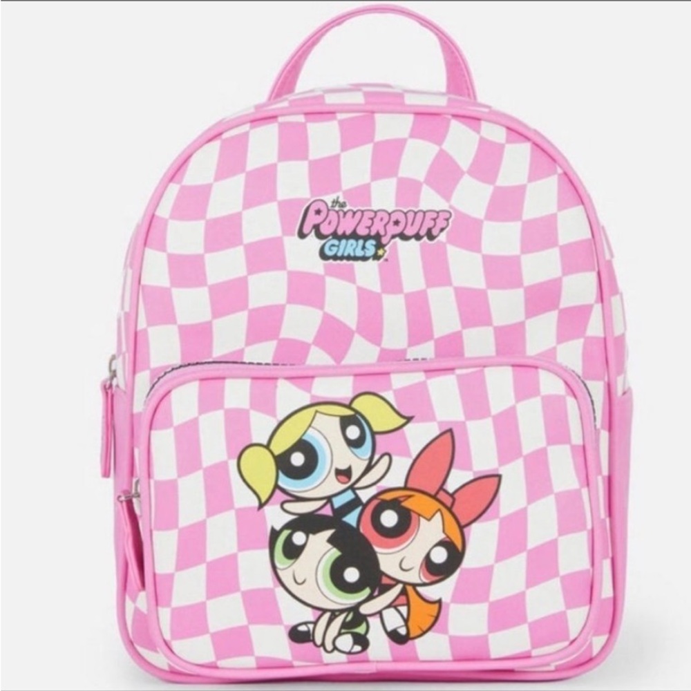 Powerpuff girls pink checkered mini backpack